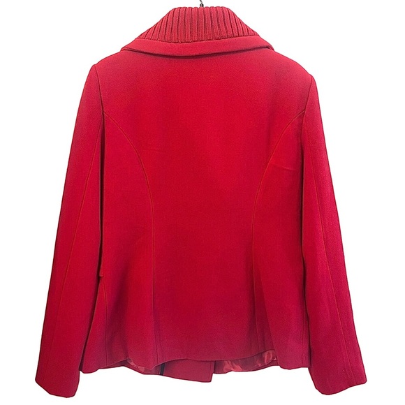 NWOT Forever 21 Stylish Red Fully Lined Peacoat, Size Large - Picture 2 of 13